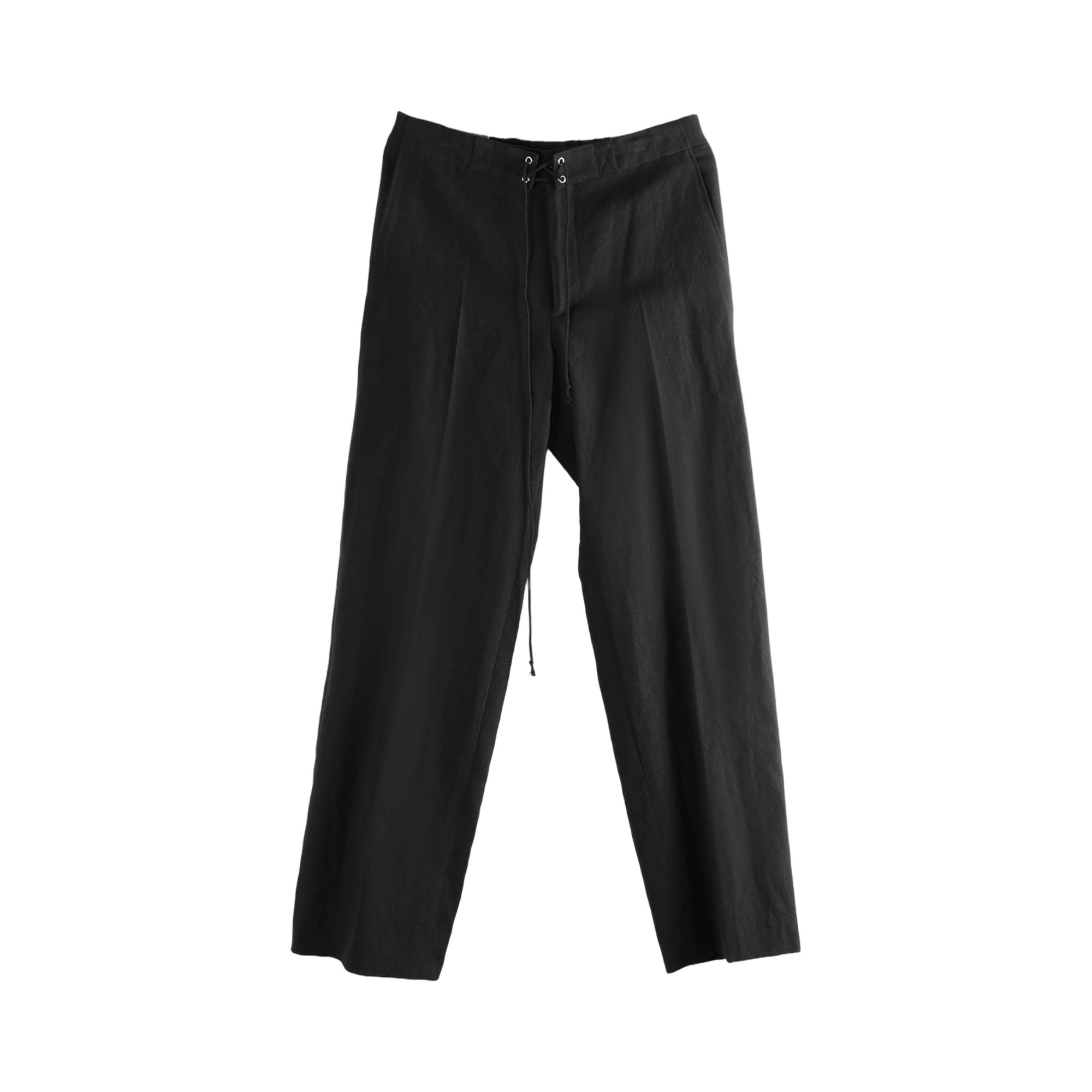 Pre-owned Auralee Wool Cotton Linen Ox Drawstring Pants 'black' | Men's Size 4