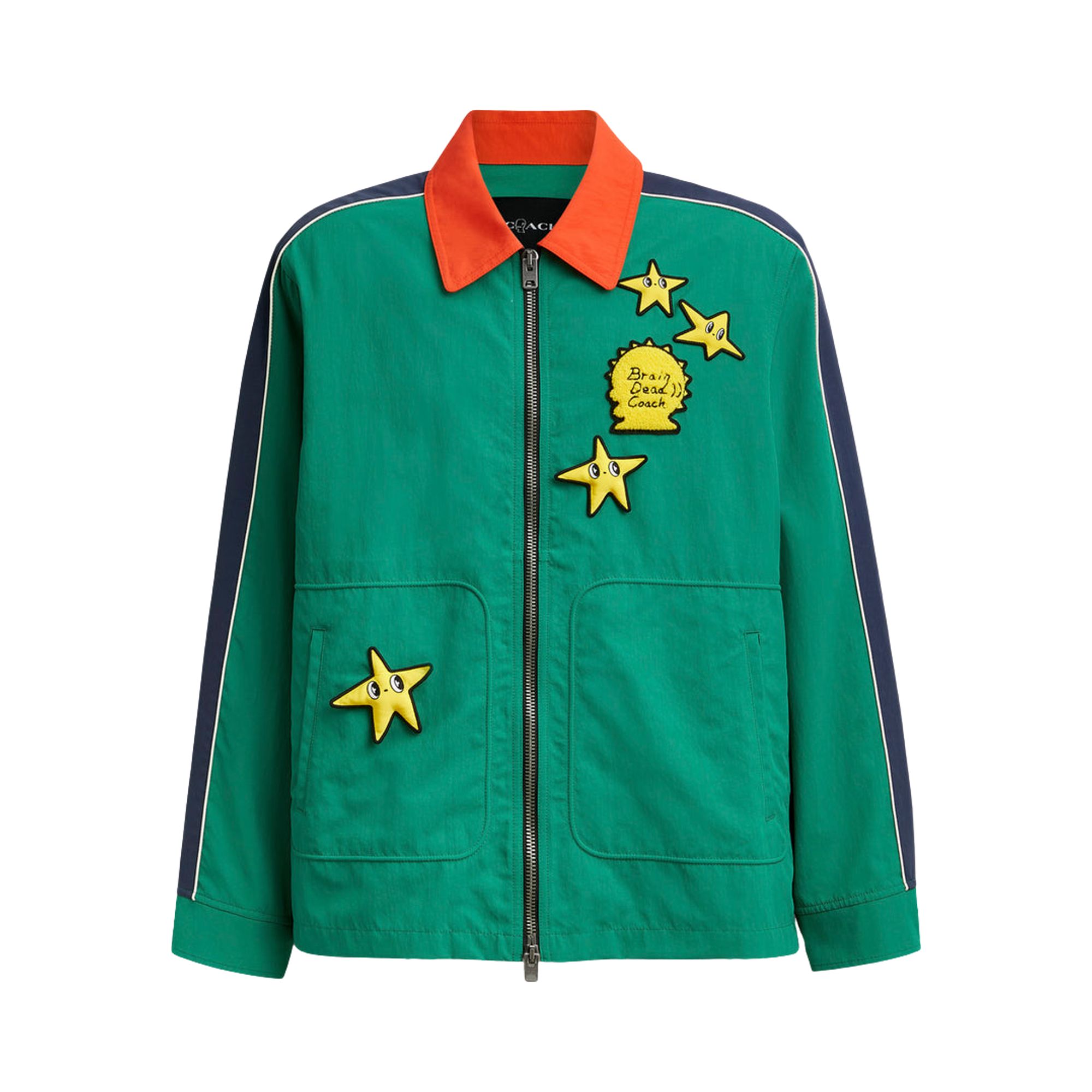 Pre-owned Brain Dead X Coach Nylon Racer Jacket 'green' | Men's Size S