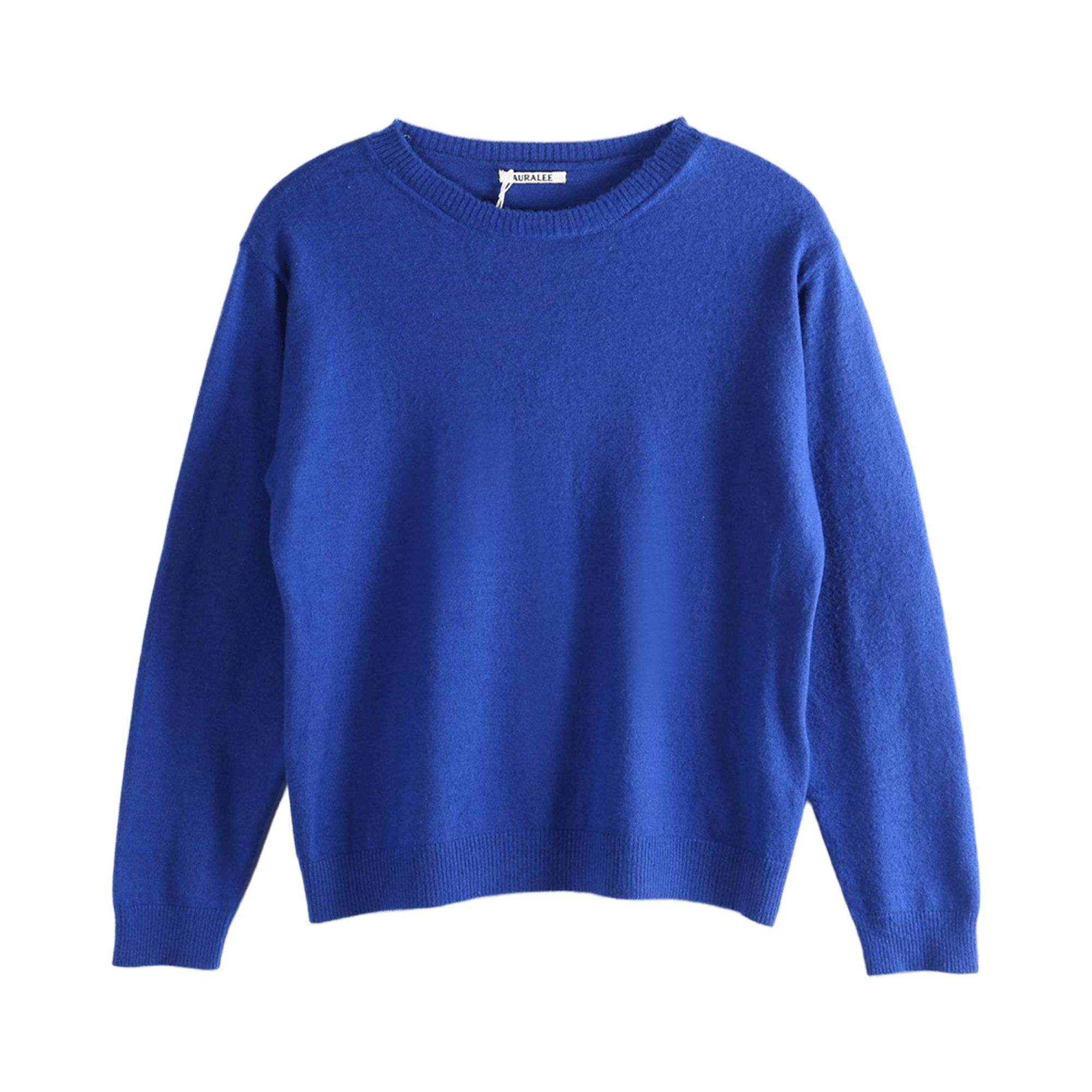 Pre-owned Auralee Brushed Cashmere Cotton Pullover 'royal Blue' | Men's Size 4