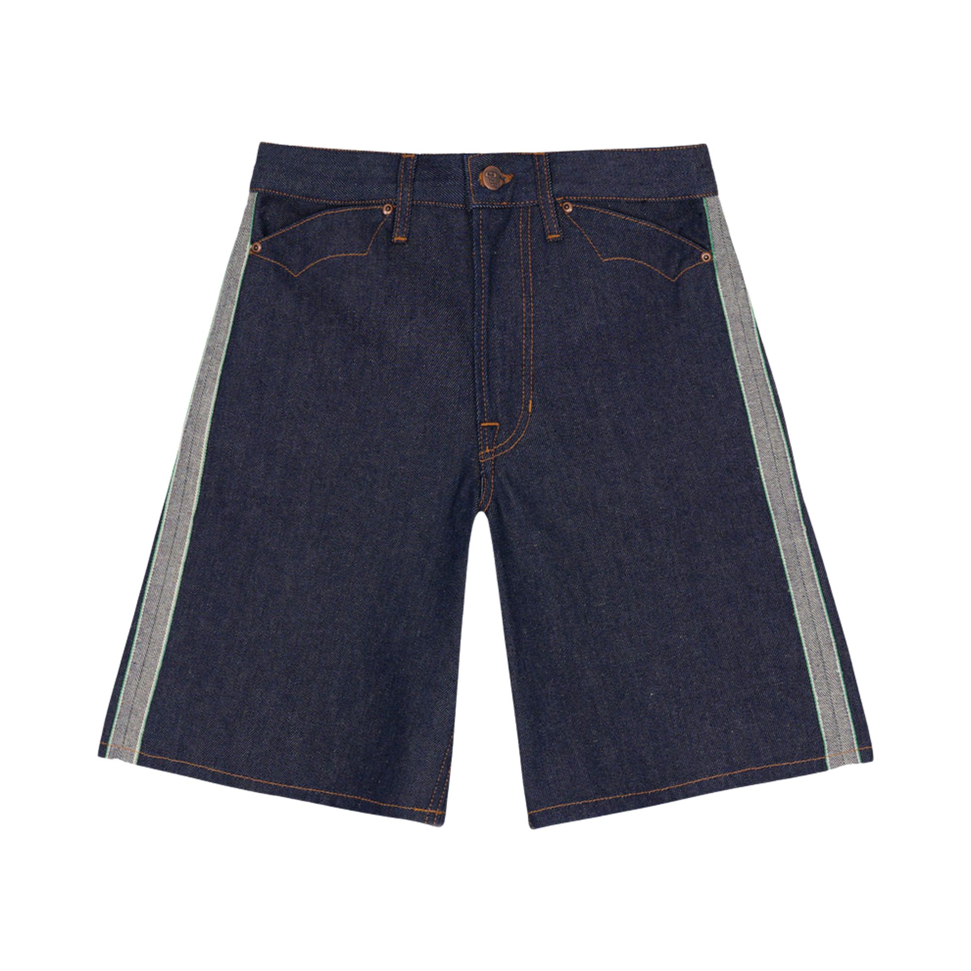 Pre-owned Brain Dead X Coach Denim Skater Shorts 'dark Blue' | Women's Size 26