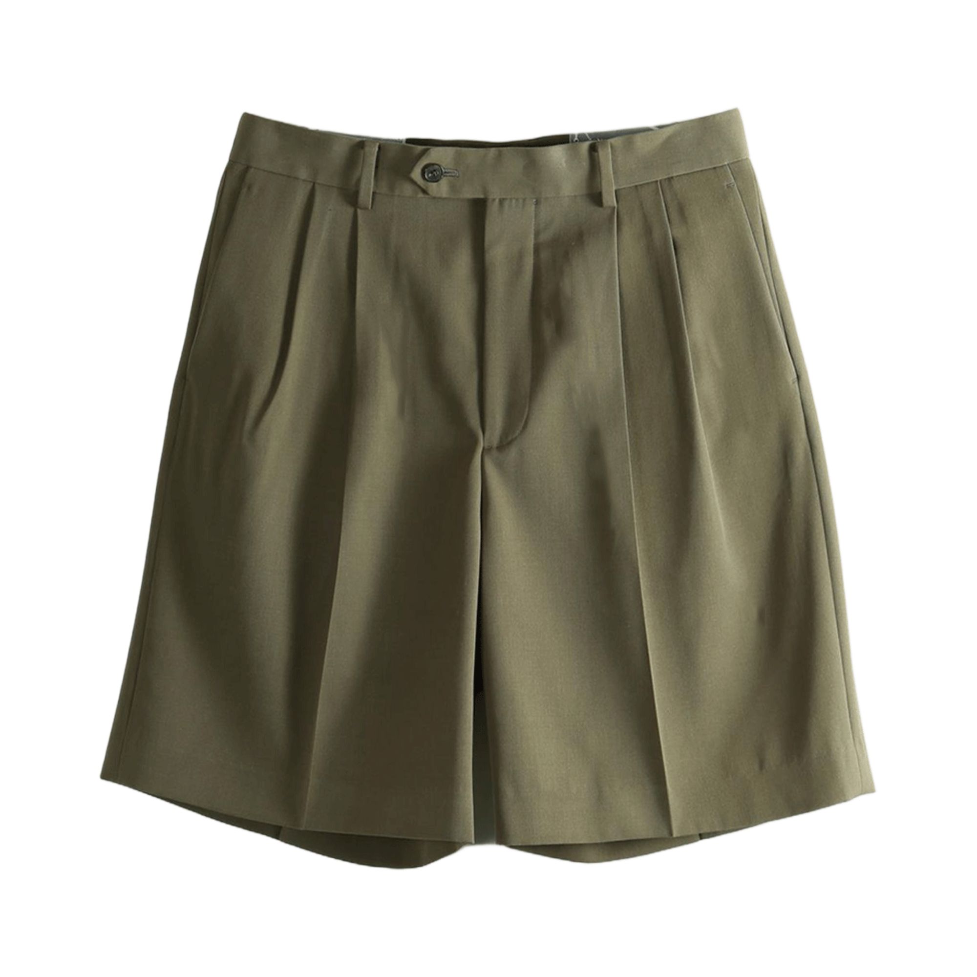 Pre-owned Auralee Light Wool Max Gabardine Shorts 'olive Brown' | Men's Size 3