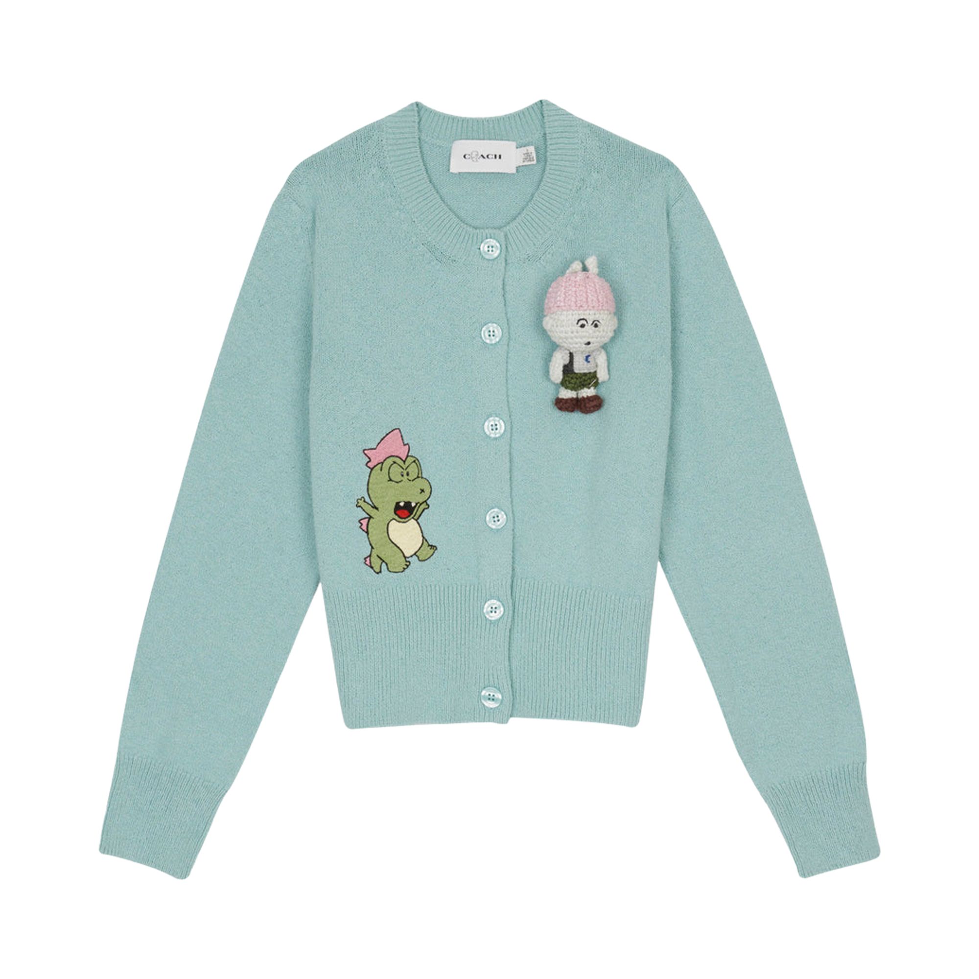 Pre-owned Brain Dead X Coach Plush Character Cardigan 'light Green' | Women's Size Xs