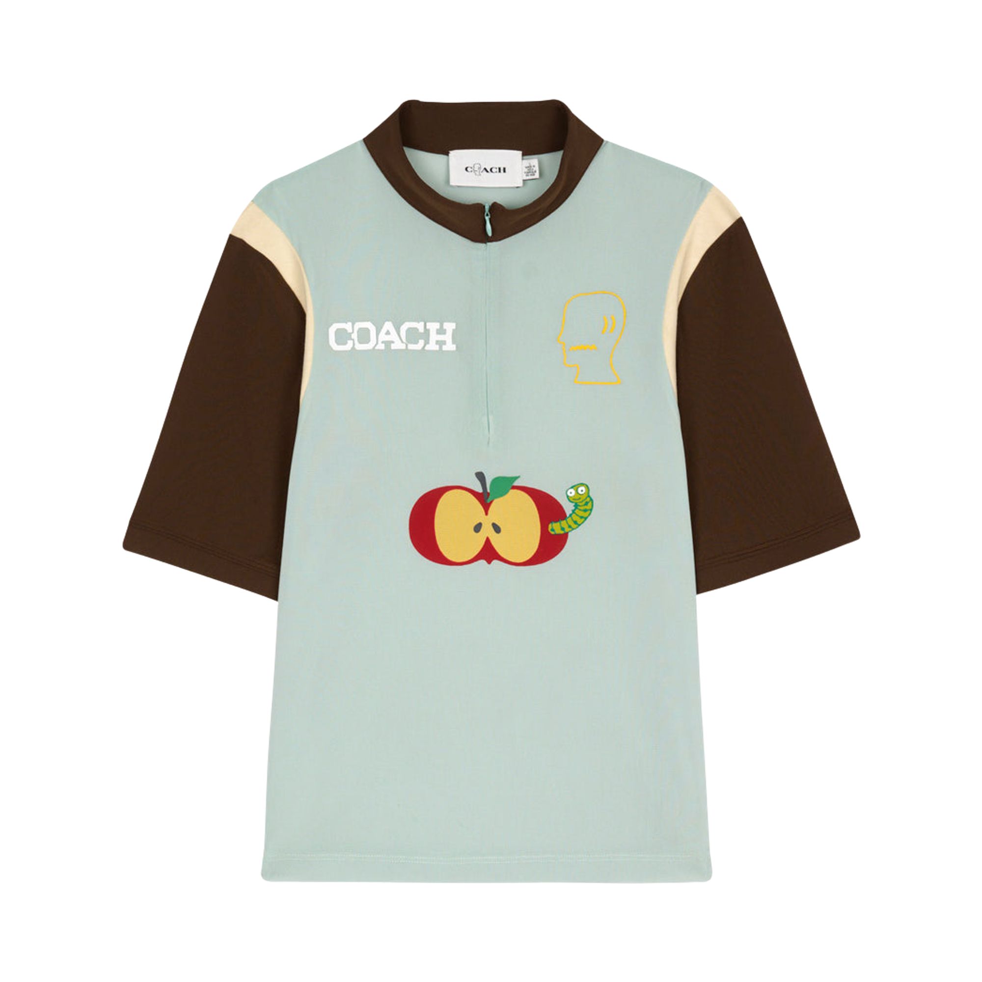 Pre-owned Brain Dead X Coach Mesh Quarter Zip Top 'light Green' | Women's Size L