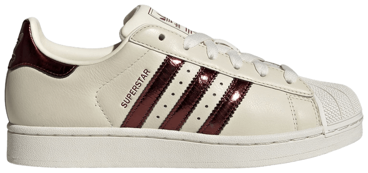 adidas Wmns Superstar II Off White Maroon Gold Metallic