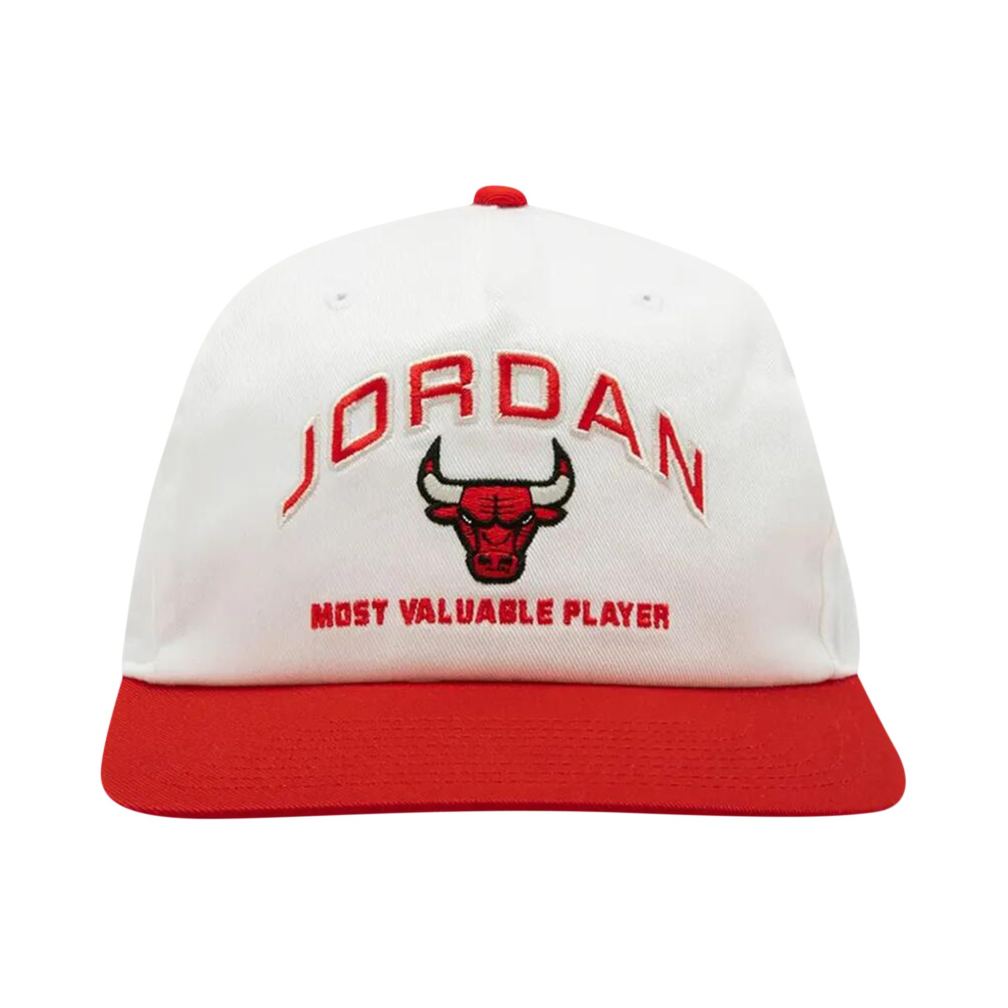 Pre-owned Air Jordan Pro Unstructured Flat Bill Hat 'white/university Red' | Men's Size Onesize