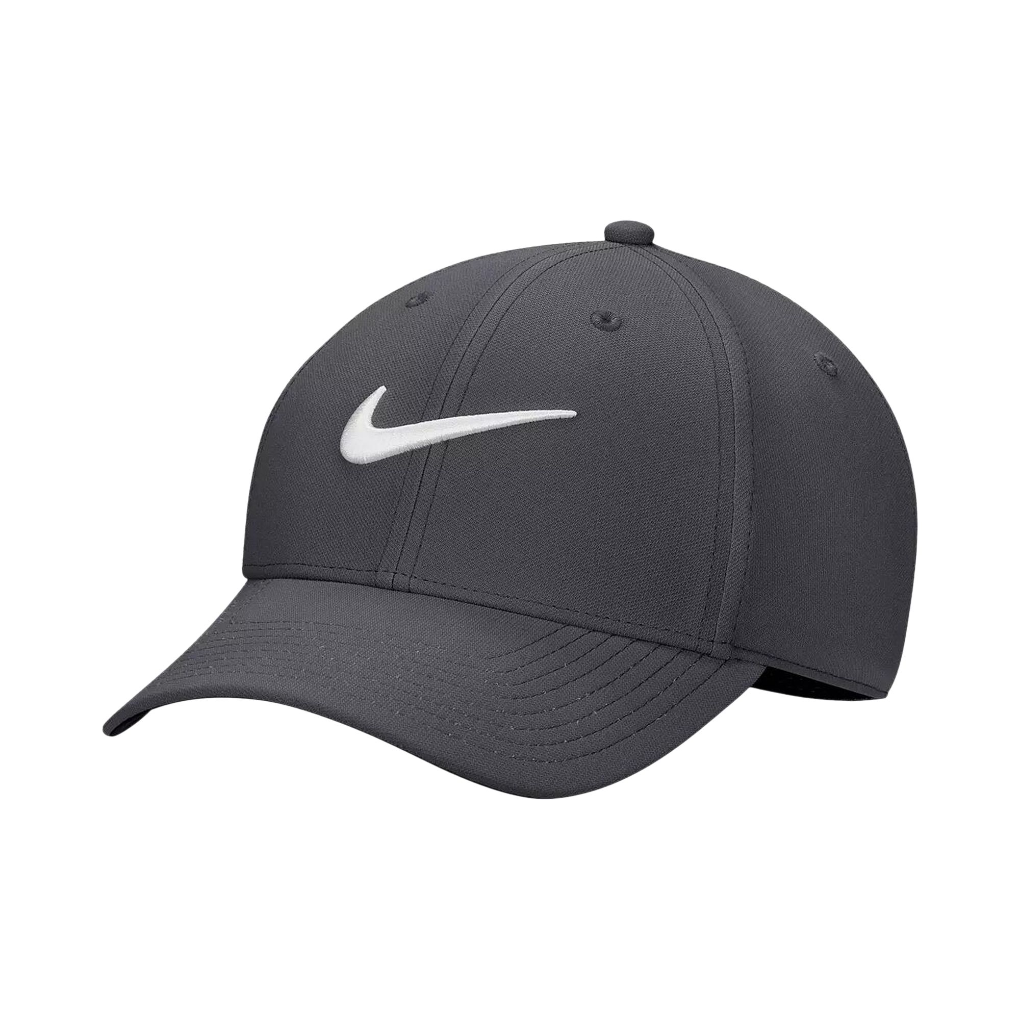 Pre-owned Nike Dri-fit Club Structured Swoosh Cap 'dark Smoke Grey/white' | Black | Men's Size L/xl