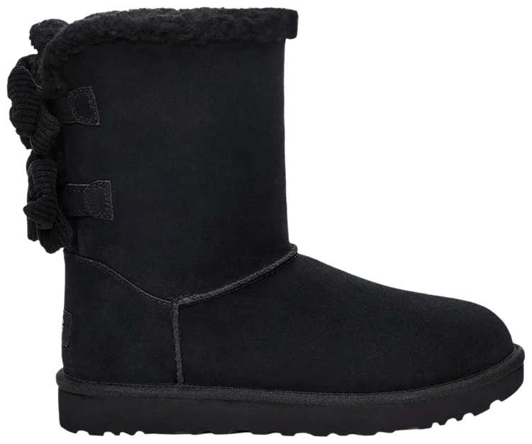 UGG Wmns Bailey Corduroy Bow Black