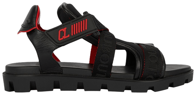 Christian Louboutin Velcrissimo Spiked Sandal Black Red
