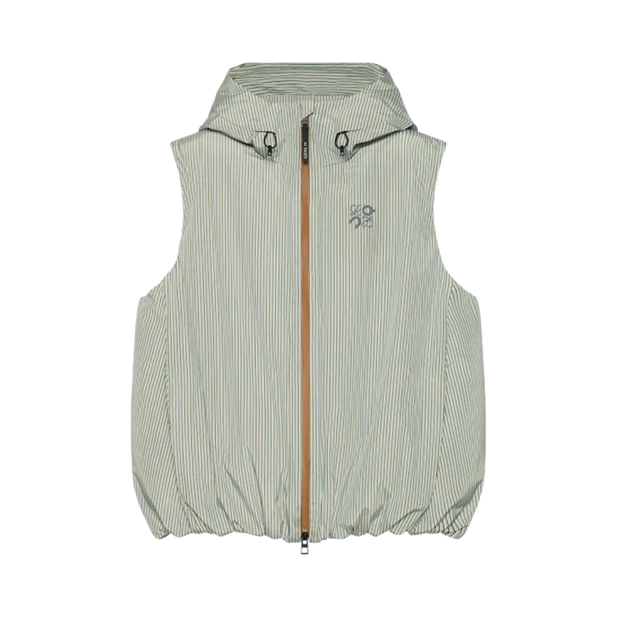 Pre-owned On X Loewe Puffer Vest 'beige/blue' | Tan | Men's Size Xxl In Brown