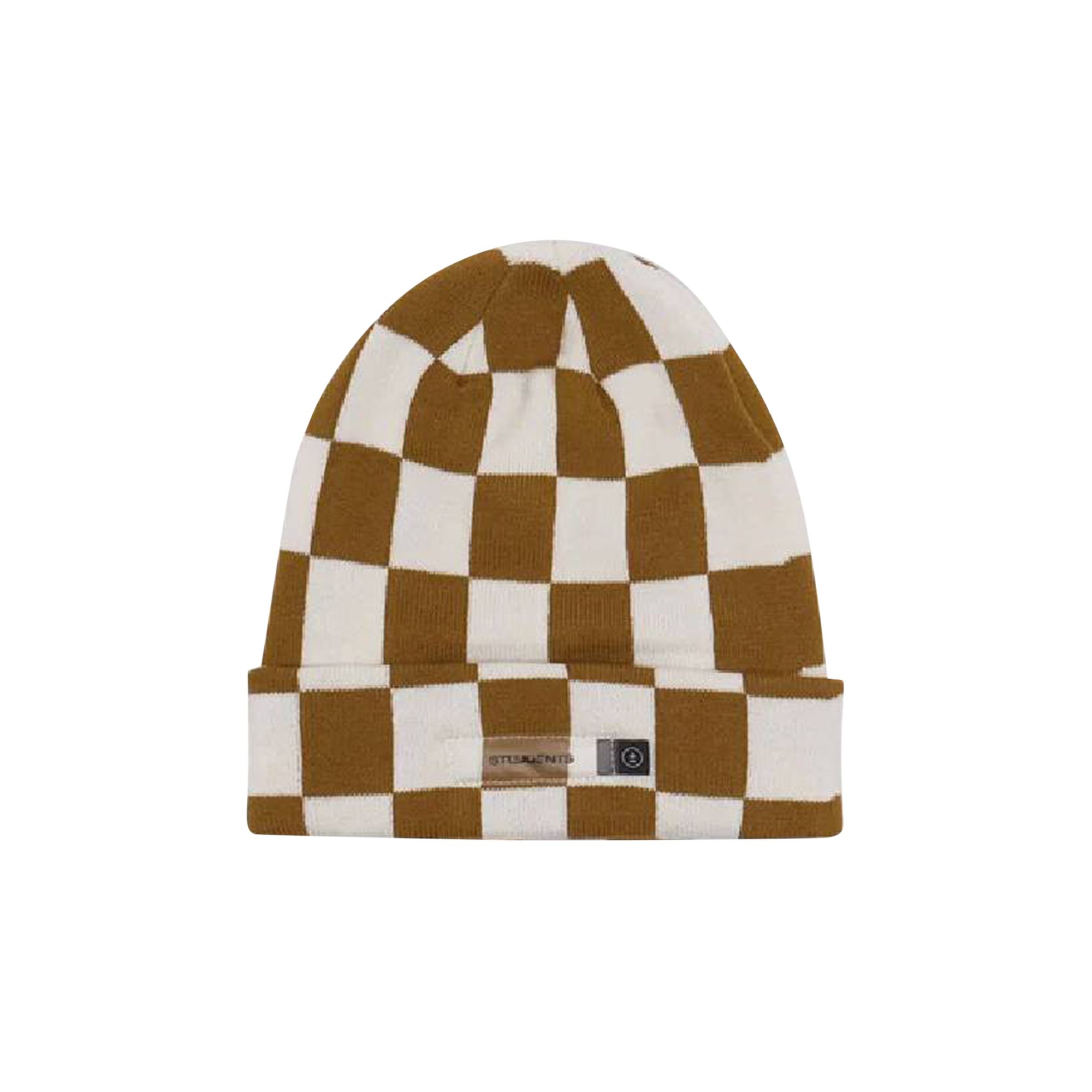 Pre-owned Students Aiken Checker Beanie 'sand' | Tan | Men's Size Onesize In Brown