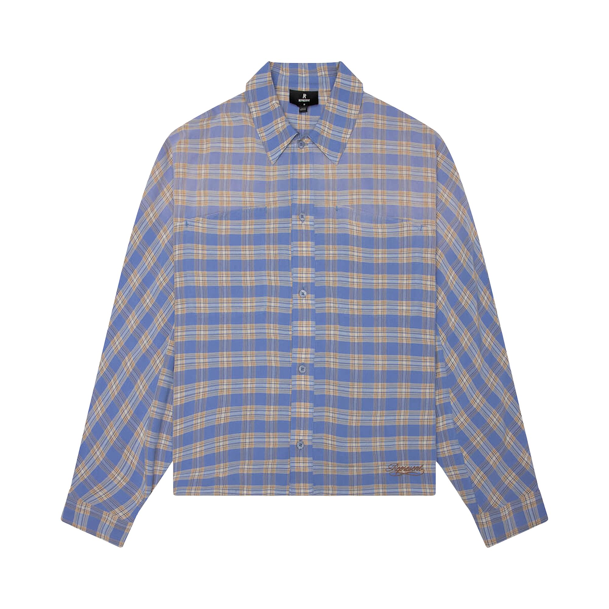 Pre-owned Represent Clo Santa Monica Flannel 'drift Blue' | Men's Size Xxl