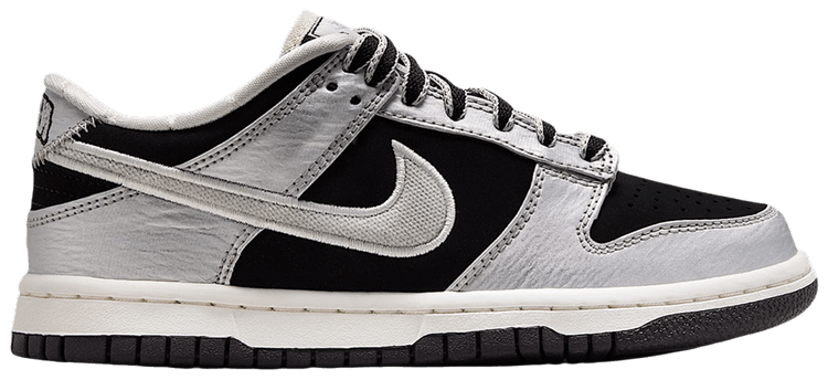 Nike Dunk Low LV8 GS Metallic Silver Black Sail
