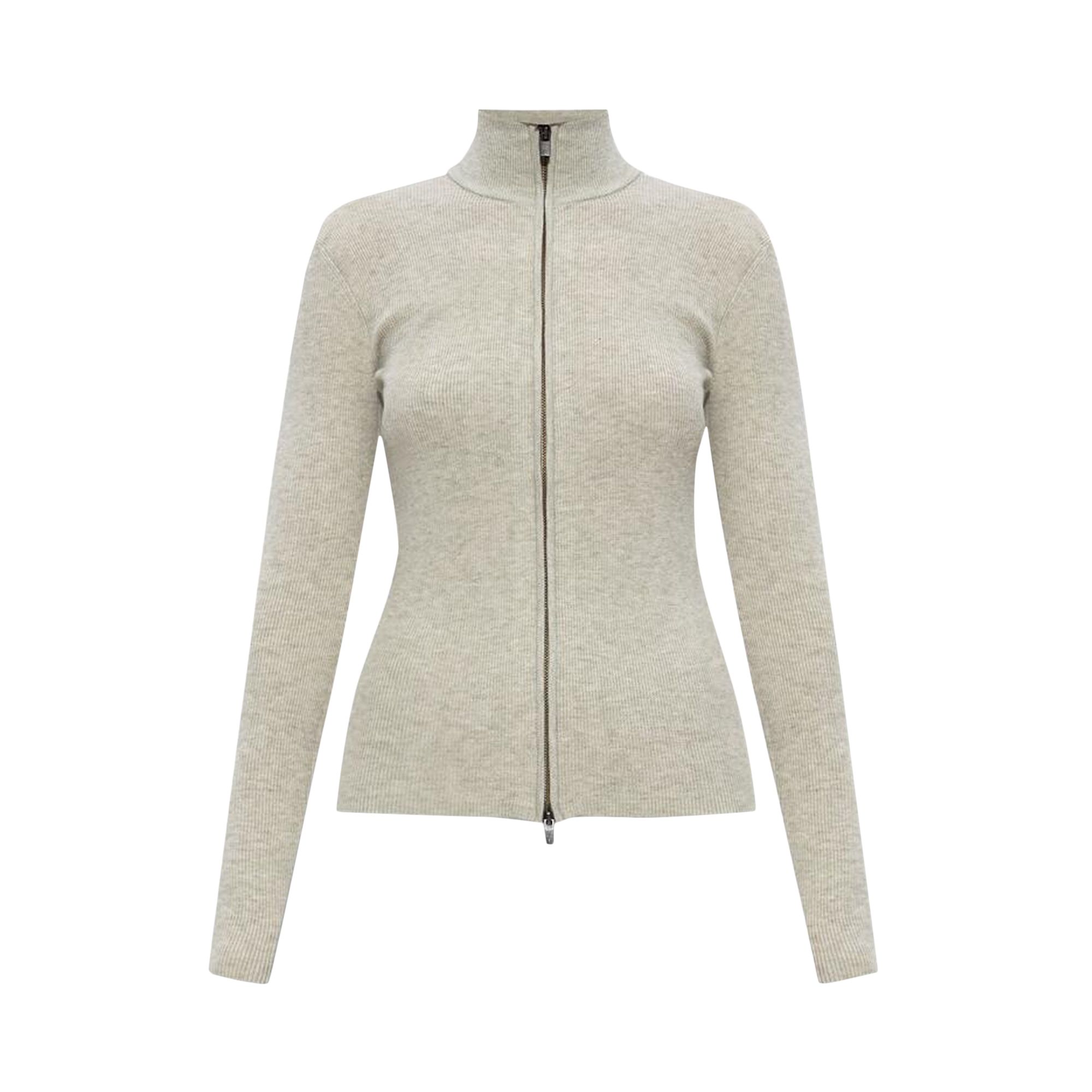 Pre-owned Essentials Fear Of God  Soft Rib 2-way Zip Up Jacket 'heather Stone' | Grey | Women's Size M