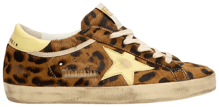 Wmns Golden Goose Super Star Horsy Upper Toe And Tongue Leopard Pale Yellow