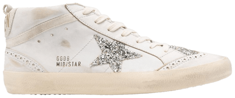 Wmns Golden Goose Mid Star Leather Upper And Toe Beige Platinum