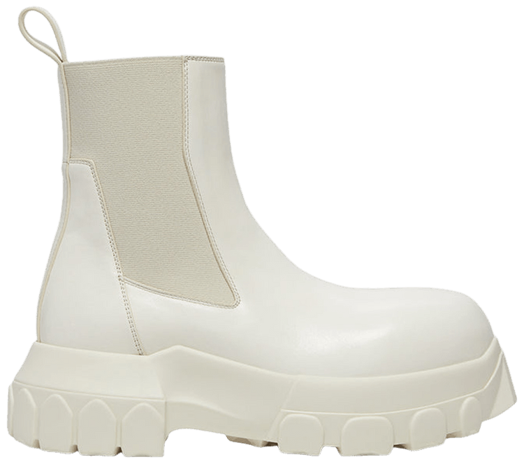 Rick Owens Stivali In Pelle Beatle Bozo Tractor Milk