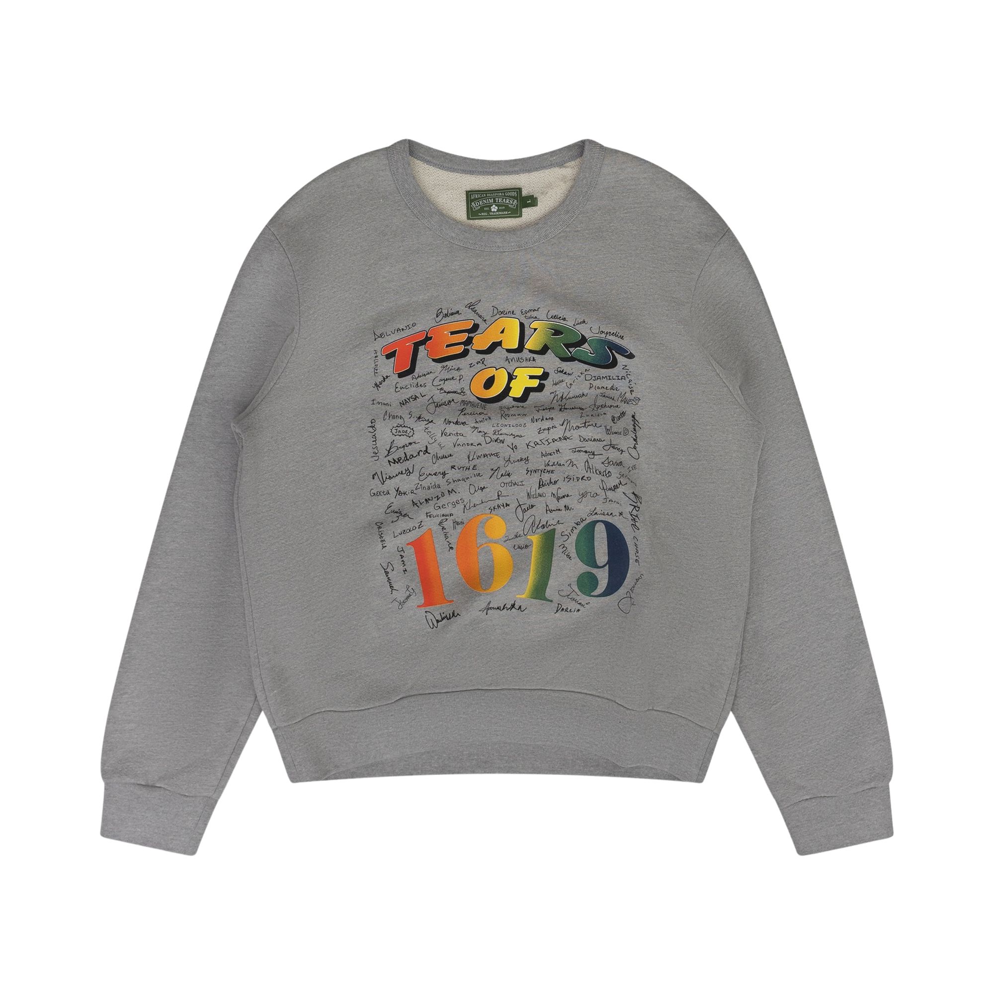 Pre-owned Denim Tears Tears Of 1619 Crewneck 'grey' | Men's Size Xl