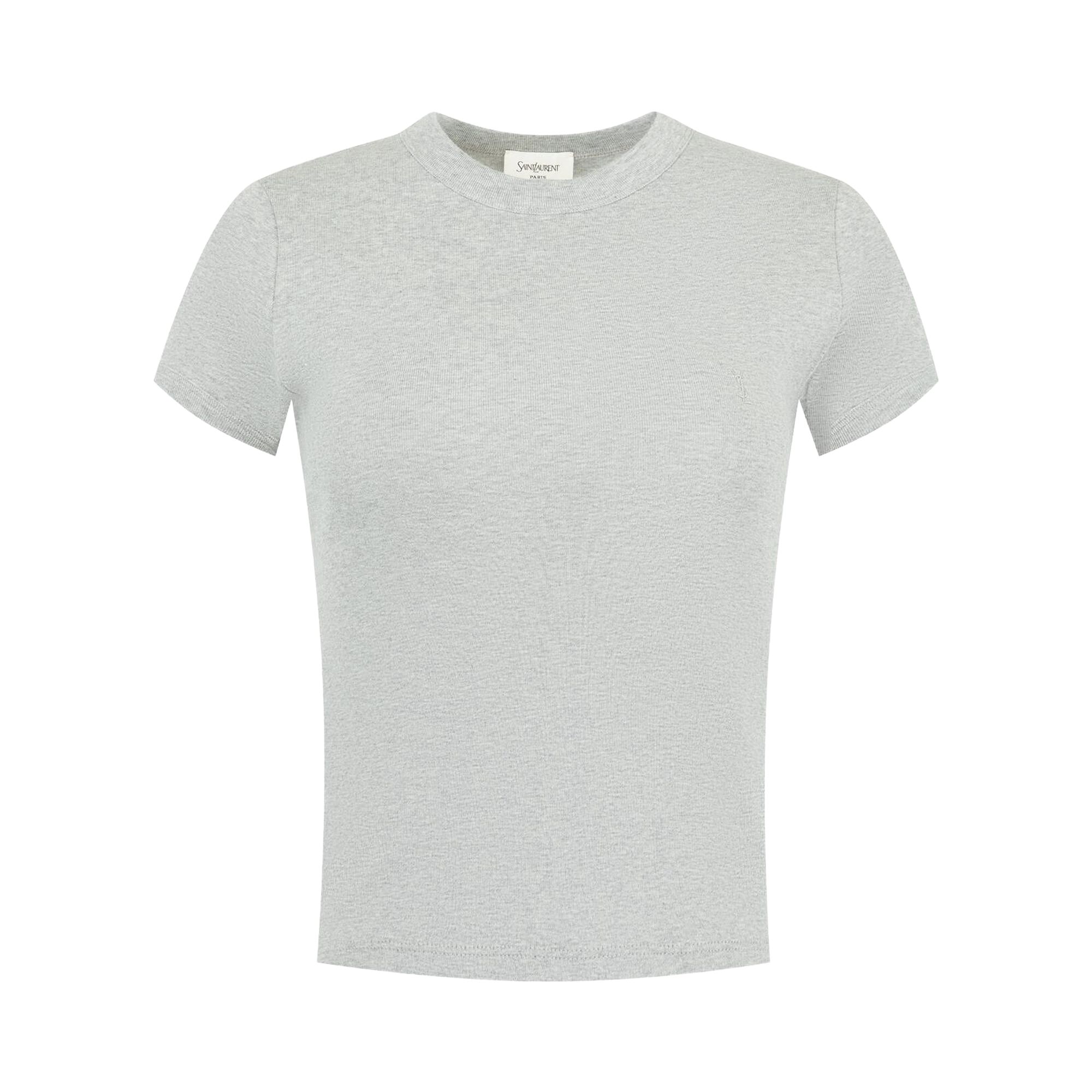 Pre-owned Saint Laurent T-shirt Manches Courtes Fitte 'gris Chine' | Grey | Women's Size L