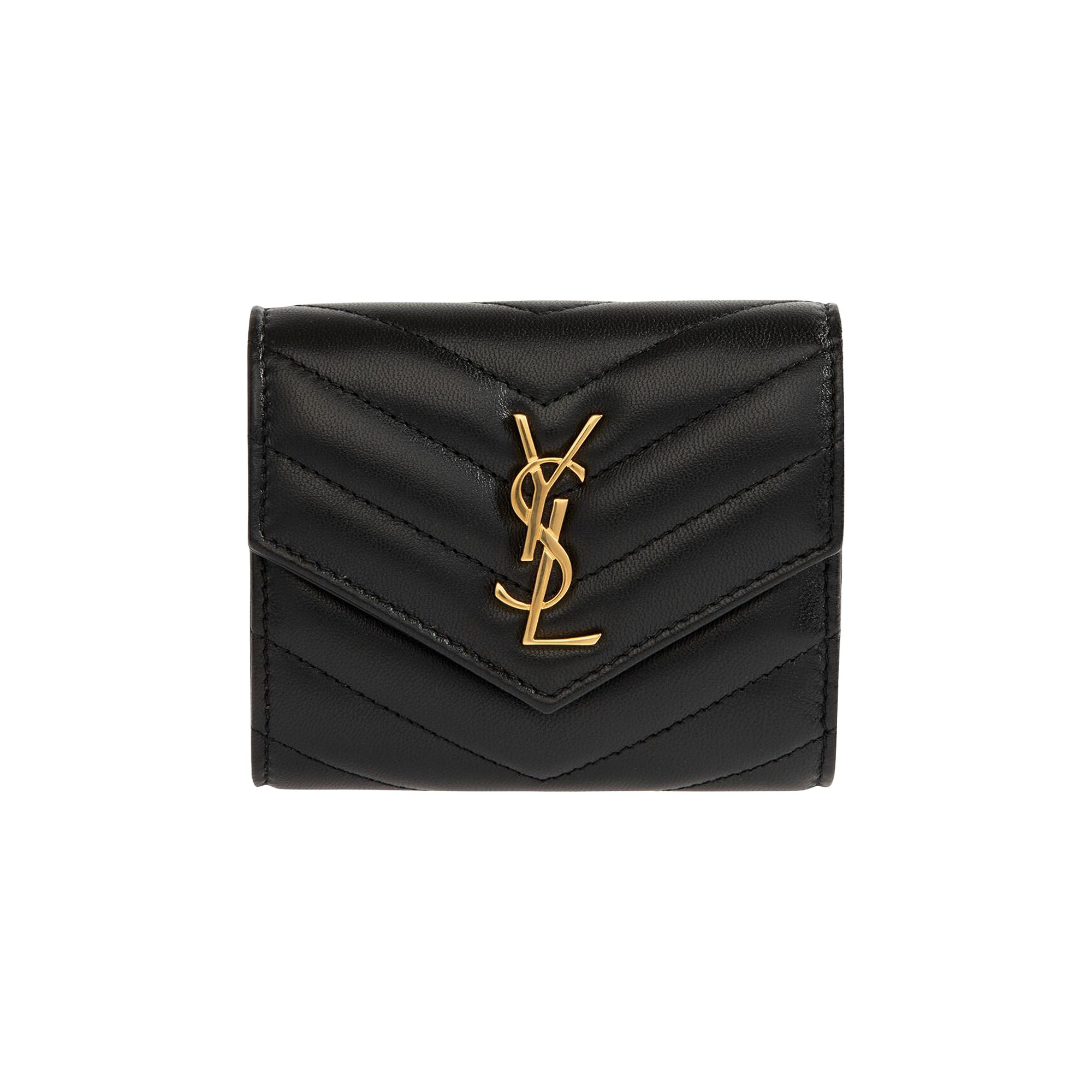 Pre-owned Saint Laurent Multi Fold Wallet 'noir' | Black | Women's Size Onesize