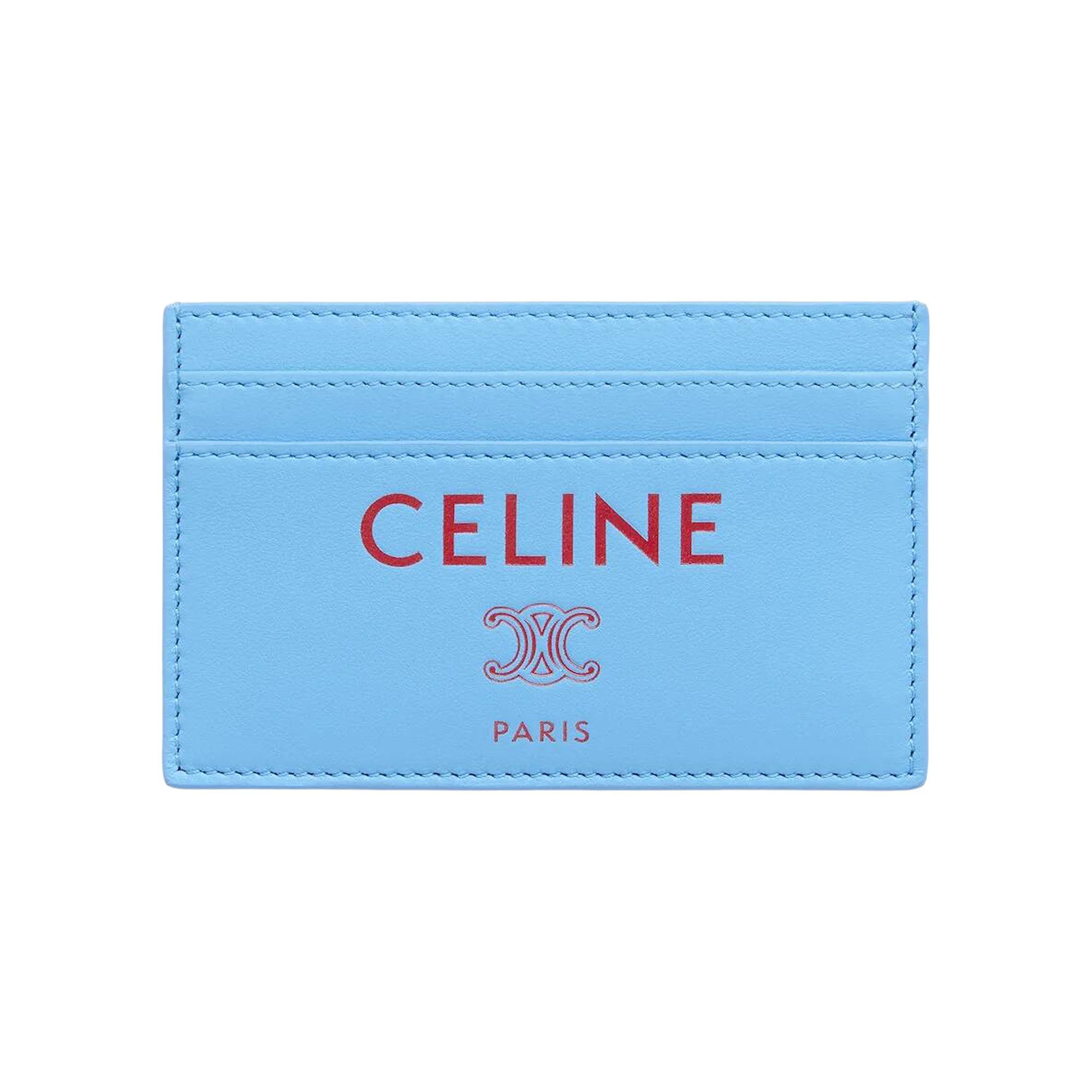 Pre-owned Celine Medium Card Holder 'sky Blue/red' | Men's Size Onesize