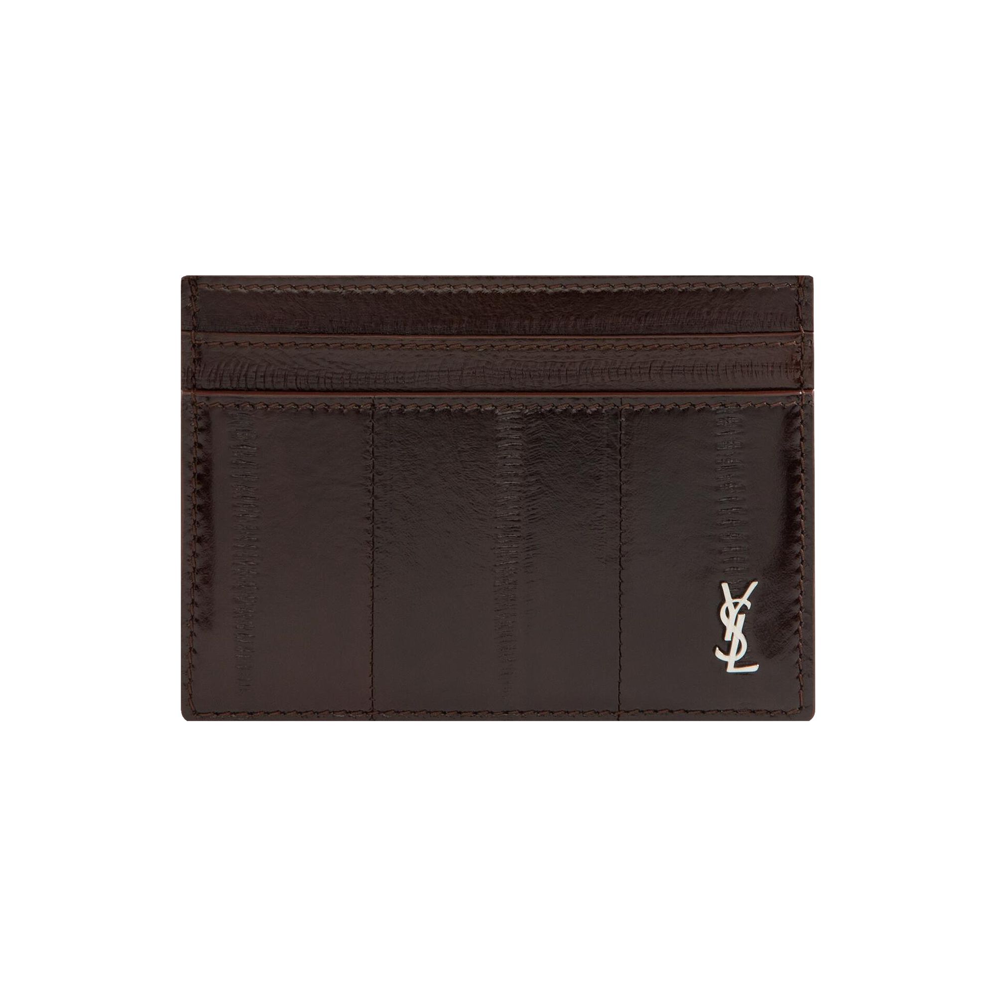 Pre-owned Saint Laurent Logo Card Case 'scotch Brown' | Men's Size Onesize