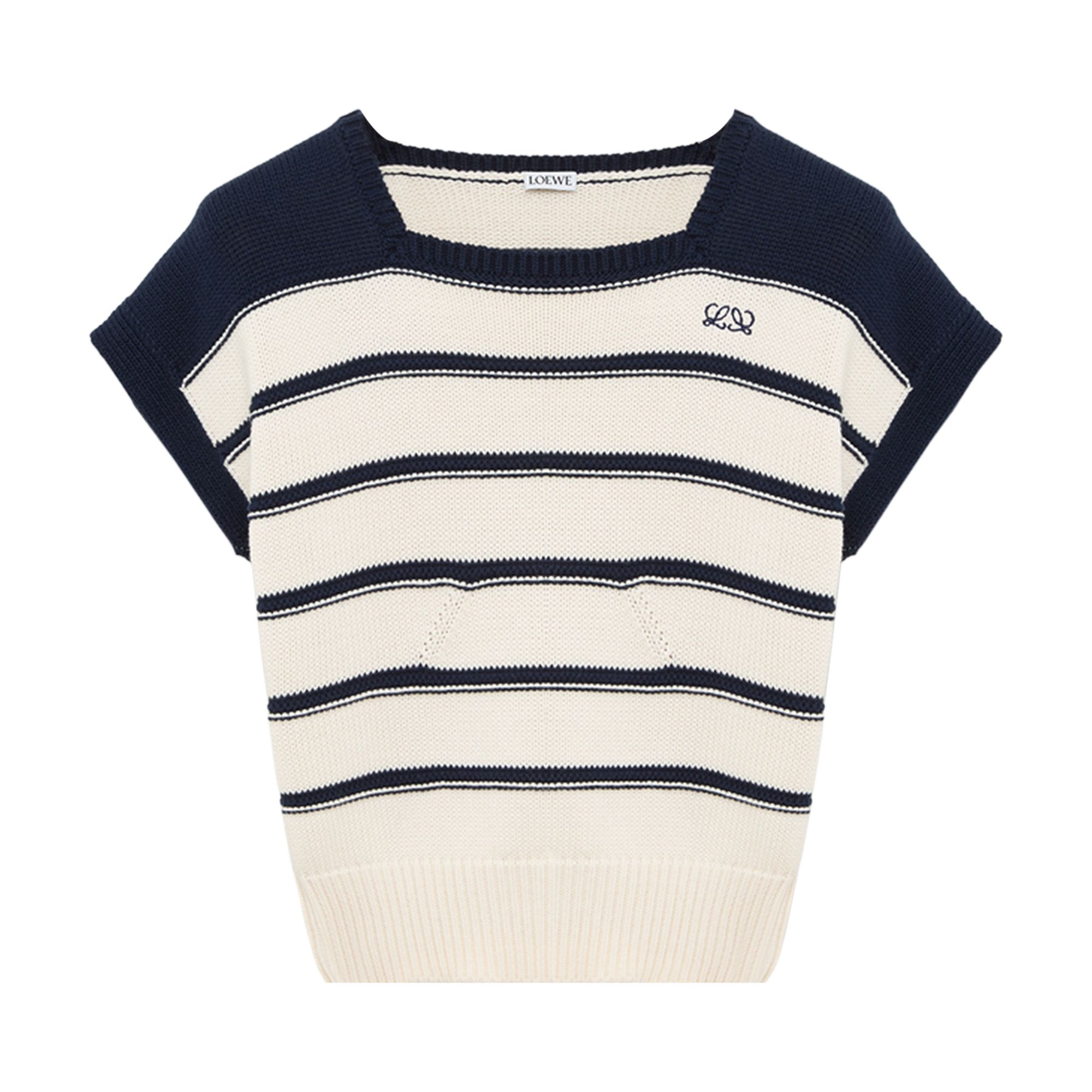 Pre-owned Loewe Sleeveless Sweater 'white/navy Blue' | Women's Size M