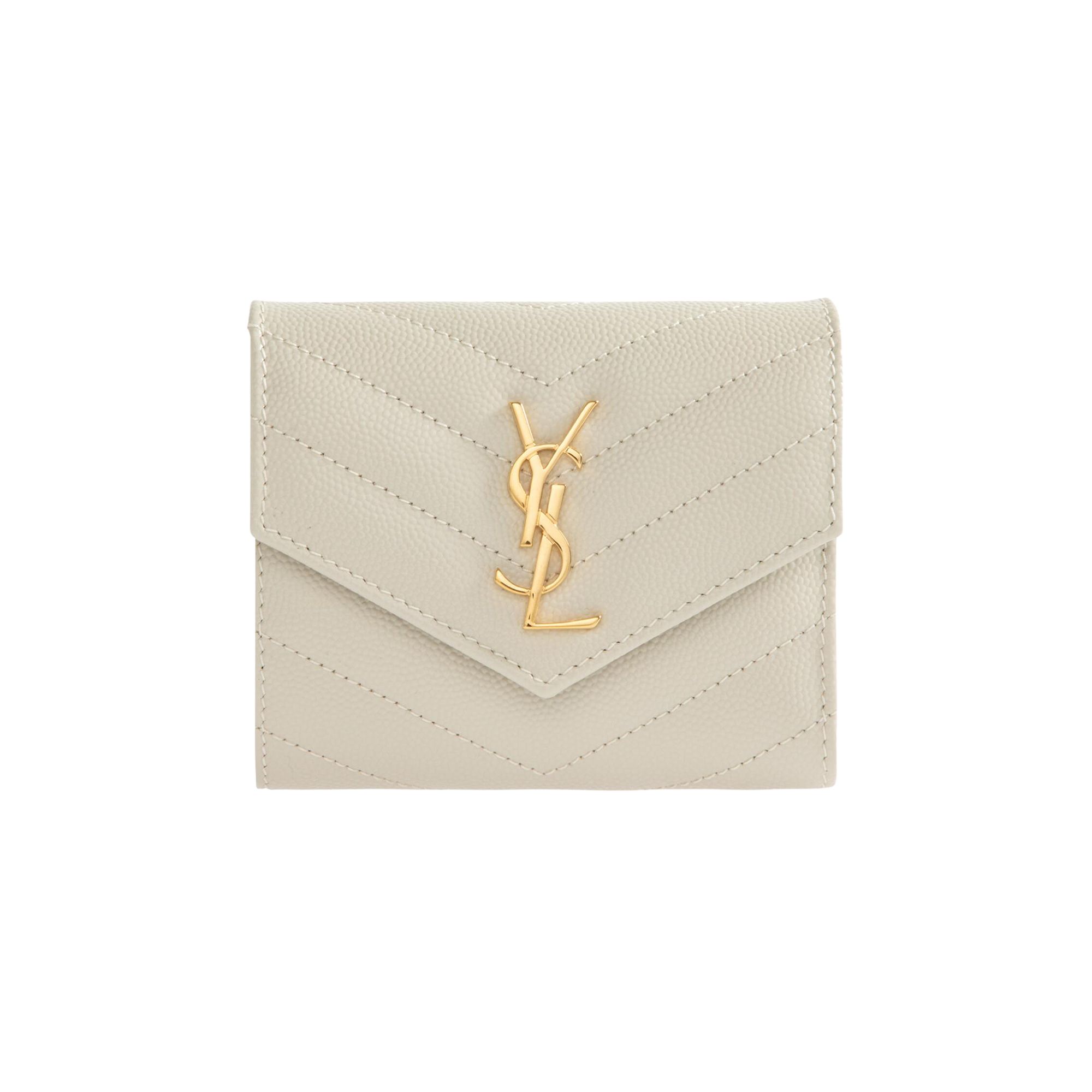 Pre-owned Saint Laurent Multi Folded Wallet 'blanc Vintage' | White | Women's Size Onesize