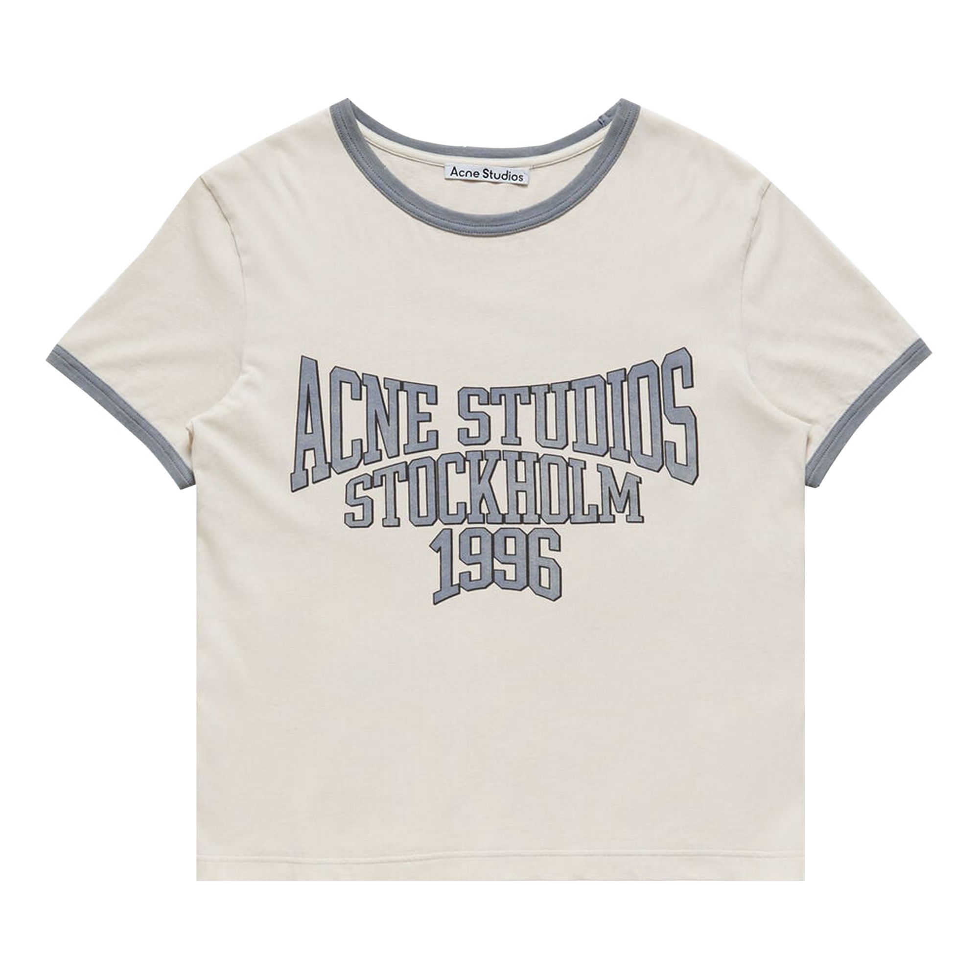 Click to view more detailed imagery on our partner's website Pre-owned Acne Studios Logo T-shirt 'white/grey Blue' | Men's Size M