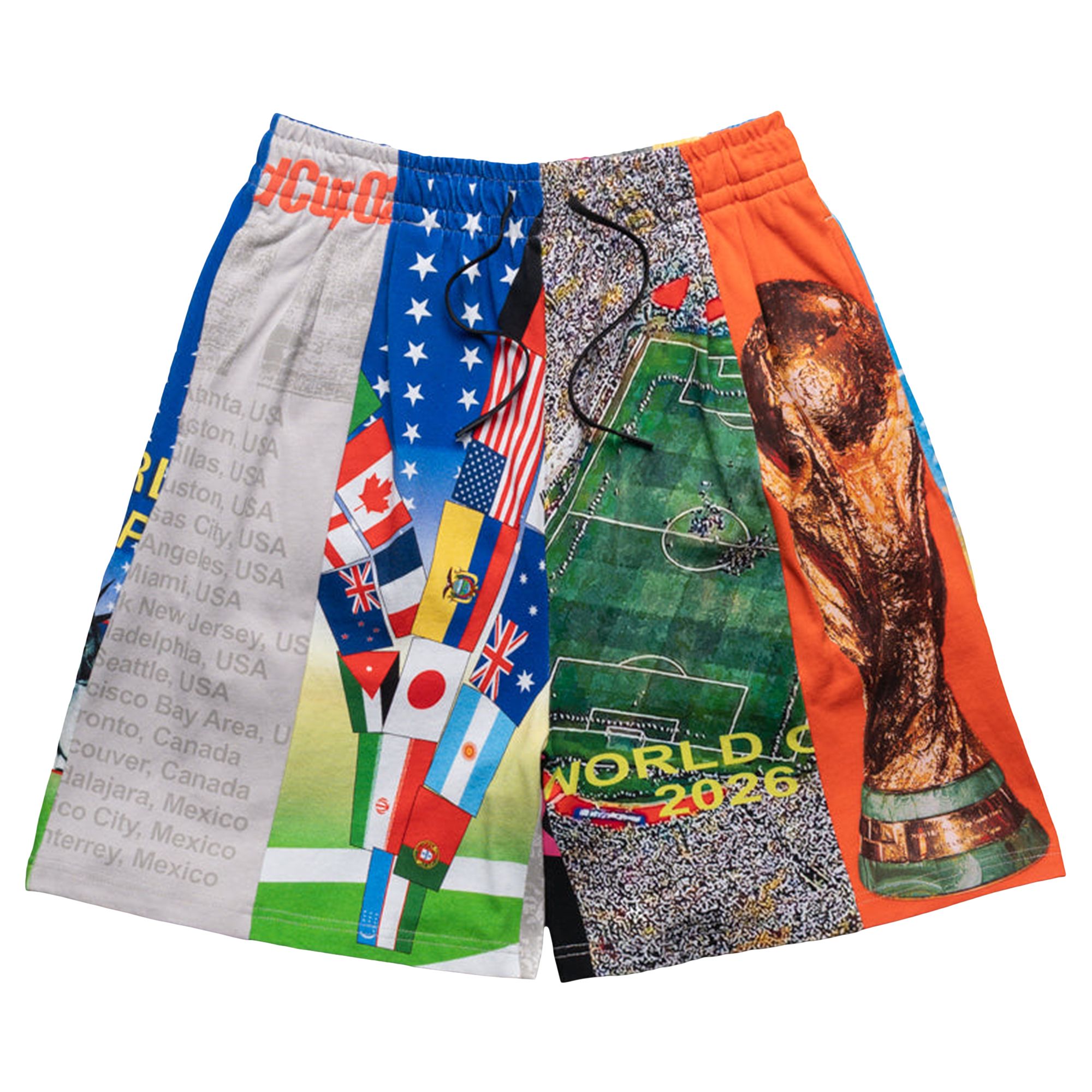 Pre-owned Pleasures World Cup Wide Shorts 'multicolor' | Multi-color | Men's Size Xl