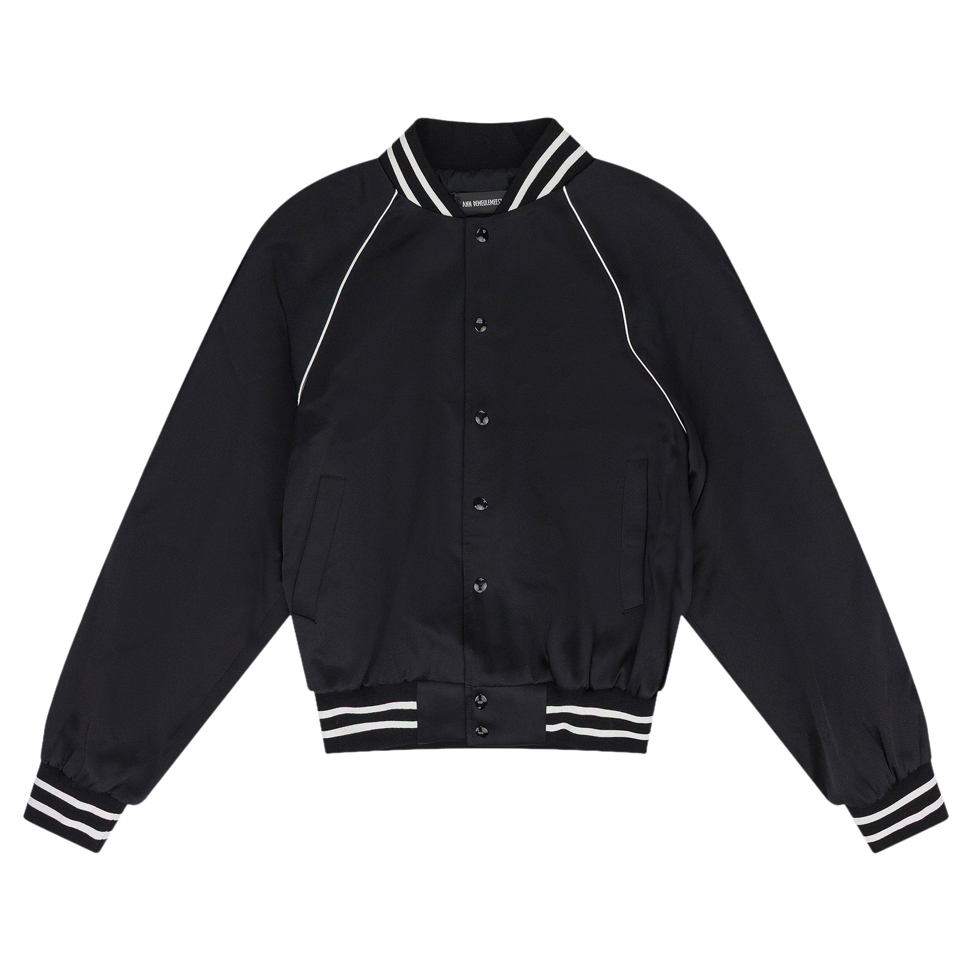 Pre-owned Ann Demeulemeester Esko Slim Fit Raglan Bomber With "dreams" Embroidery On Back 'black' | Men's Size