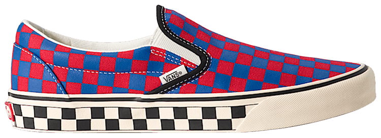 Vans Classic Slip On Checkerboard Red Blue