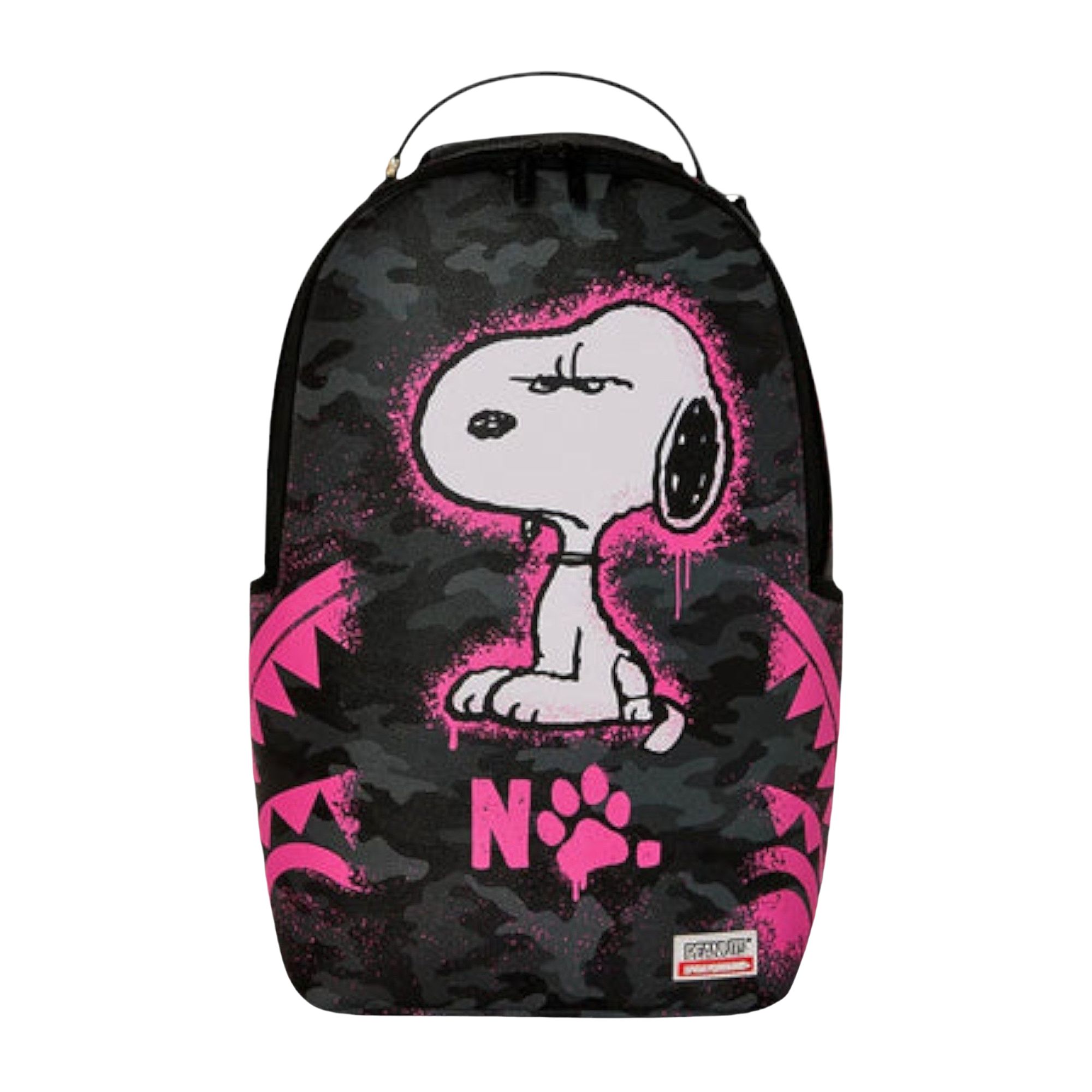 Pre-owned Sprayground Snoopy Pink Stencil Backpack 'black/pink' | Men's Size Onesize