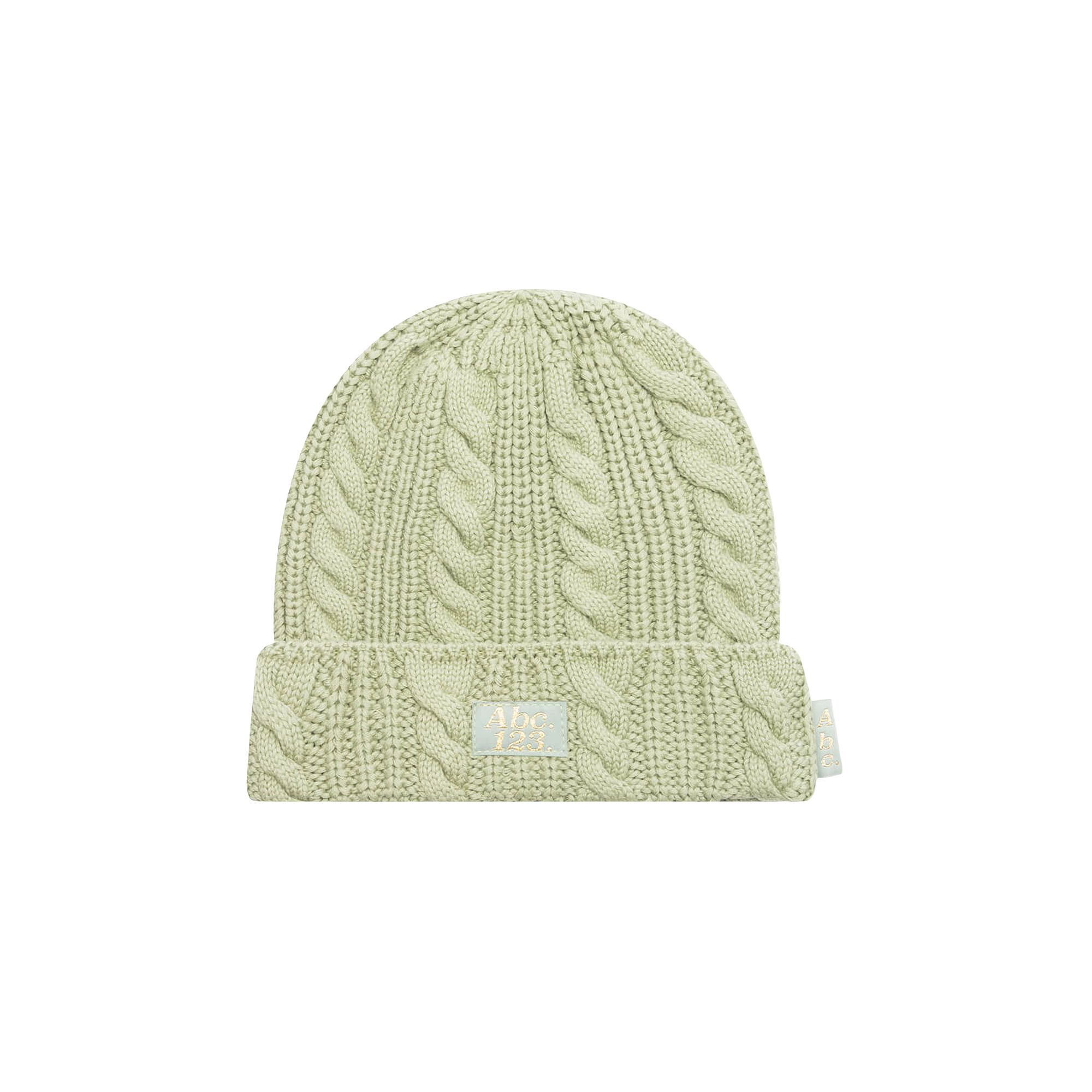 Pre-owned Advisory Board Crystals Cableknit Beanie 'aventurine Green' | Men's Size Onesize