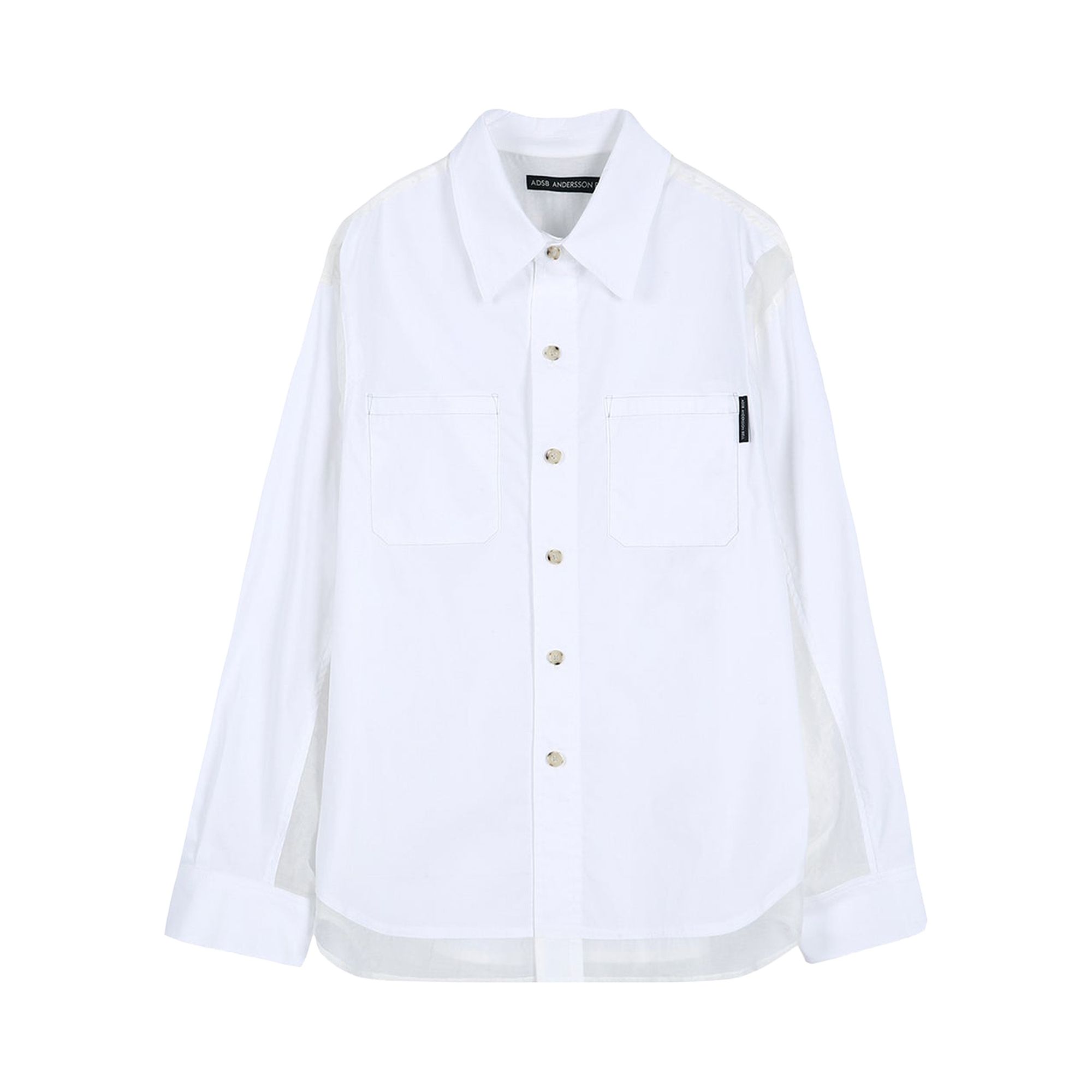 Pre-owned Andersson Bell Aprol Organza Panel Shirt 'white' | Men's Size L