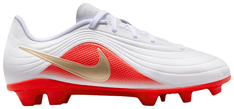 Nike Jr Tiempo Maestro Club MG Low GS White Bright Crimson Blur