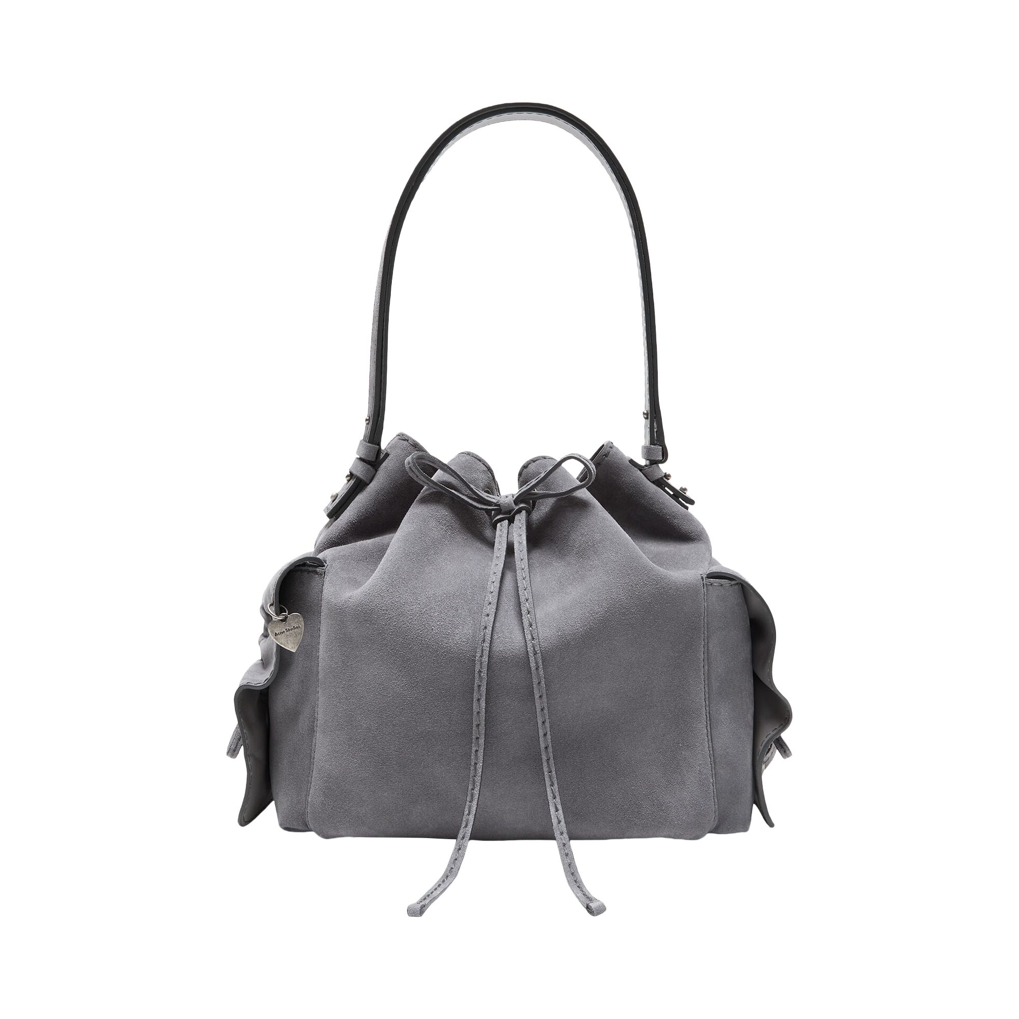 Pre-owned Acne Studios Multipocket Suede Bucket Bag 'cold Grey' | Women's Size Onesize