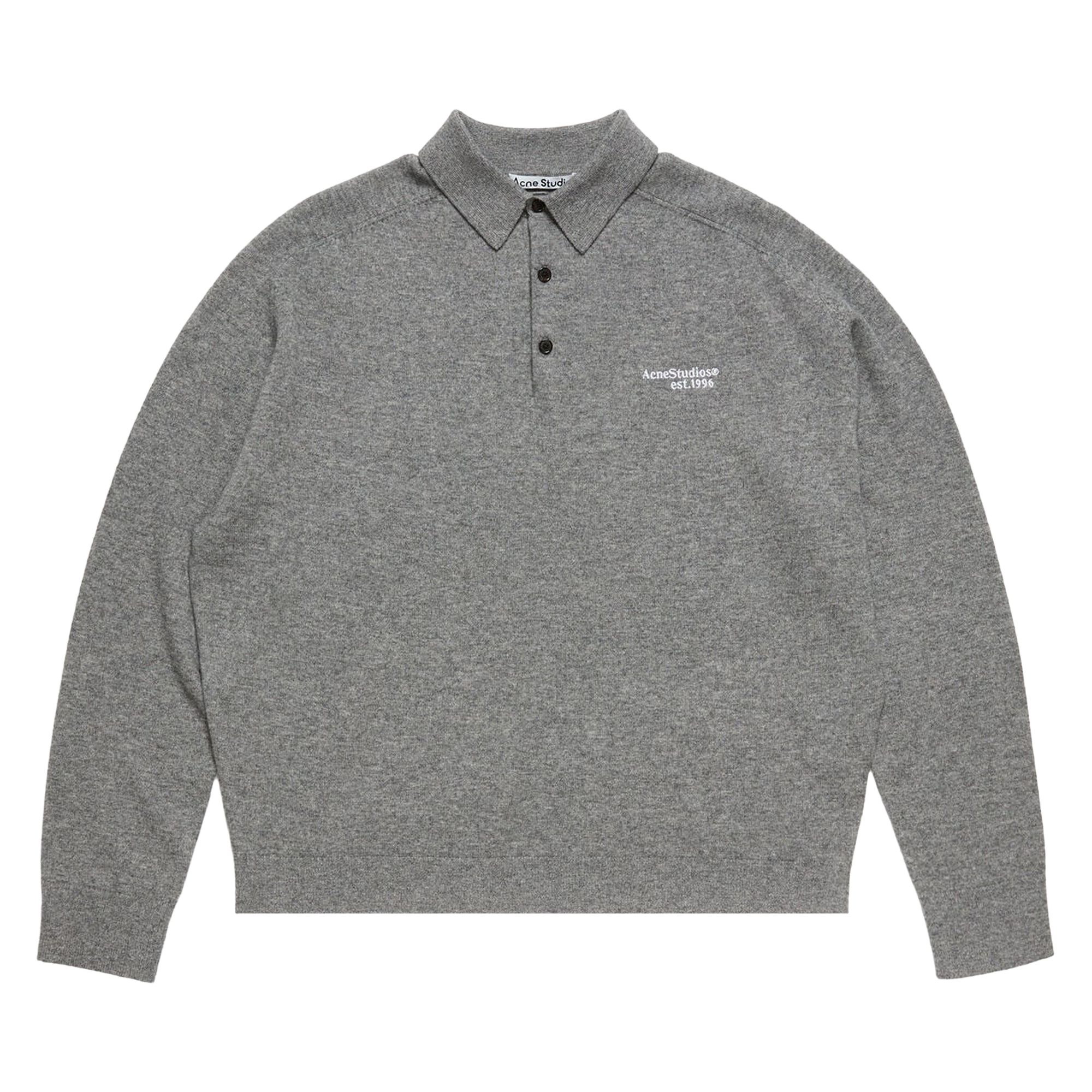Pre-owned Acne Studios Wool Knit Polo 'dark Grey' | Men's Size Xl