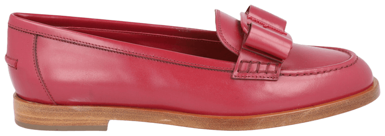 Ferragamo Wmns Vivaldo Leather Loafer Red