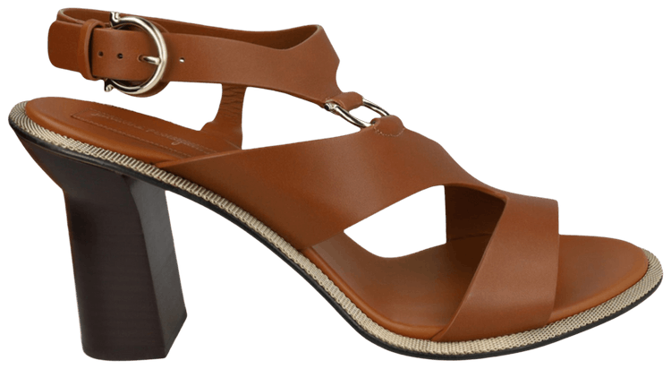Ferragamo Wmns Mapi Leather Sandal Medium Brown