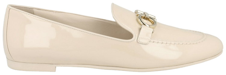 Ferragamo Wmns Trifoglio Patent Leather Loafer Bone