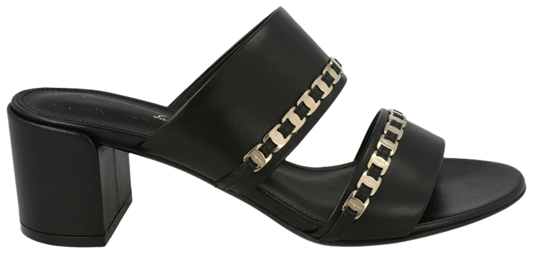 Paris Texas Wmns Trabia Vara Chain Block Heel Sandal Black