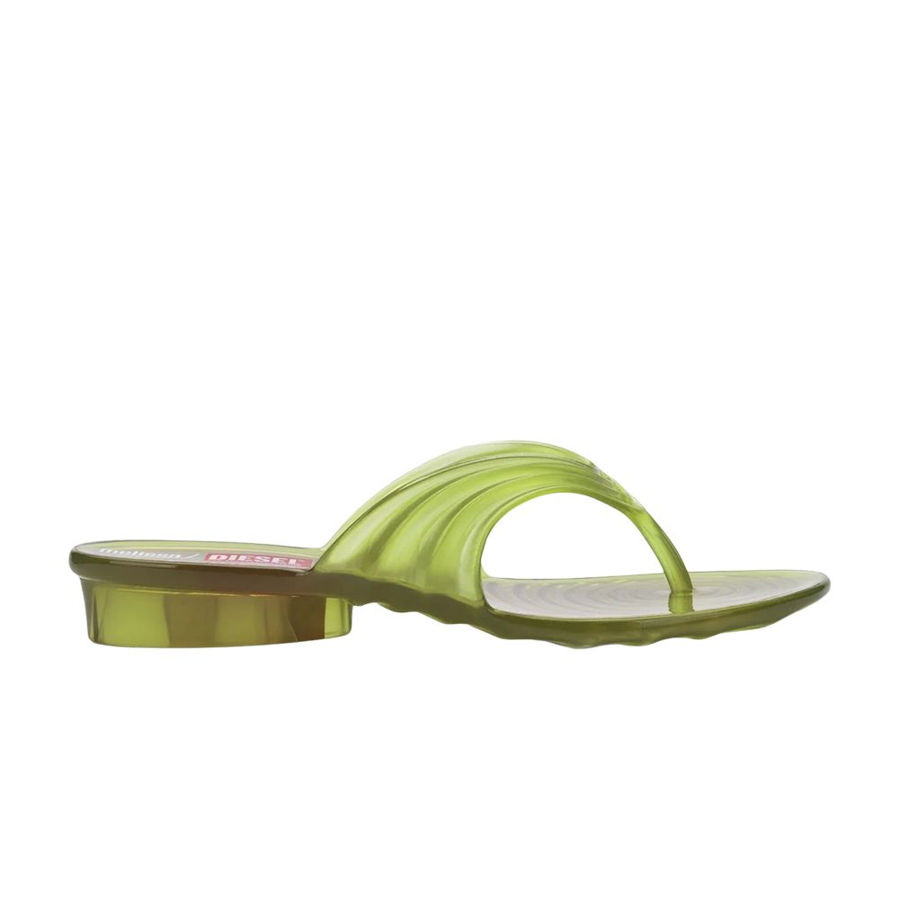 Pre-owned Diesel Melissa X  Wmns Quantum Flip Flop 'clear Yellow' | Black | Women's Size 7