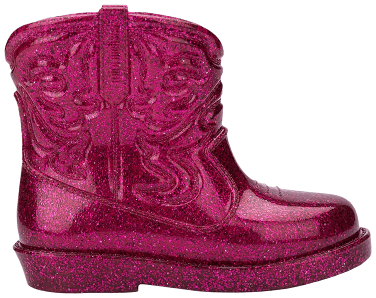 Melissa Mini Texas Boot Glitter Kids Pink