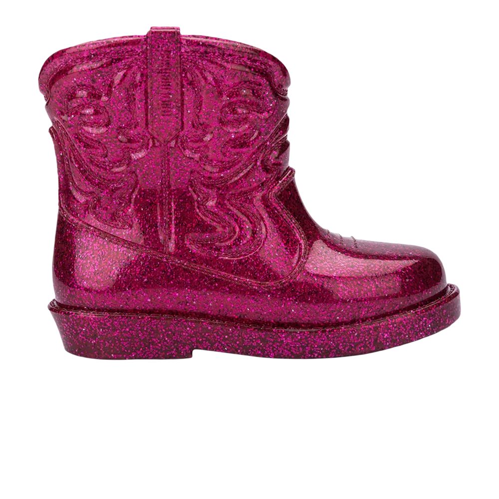 Pre-owned Melissa Mini Texas Boot Glitter Kids 'pink' | Kid's Size 10