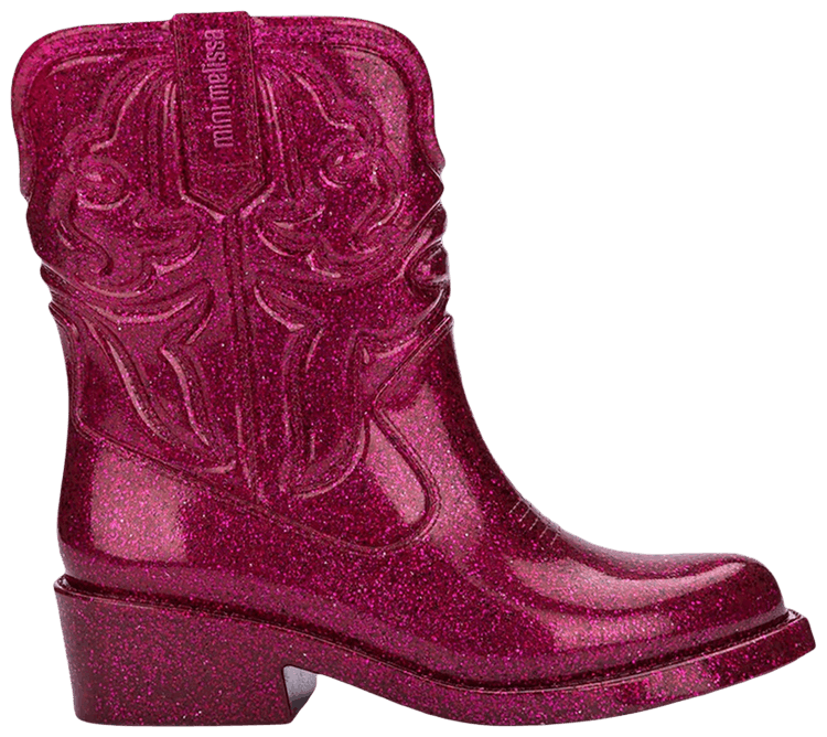 Melissa Mini Texas Boot Glitter Pink