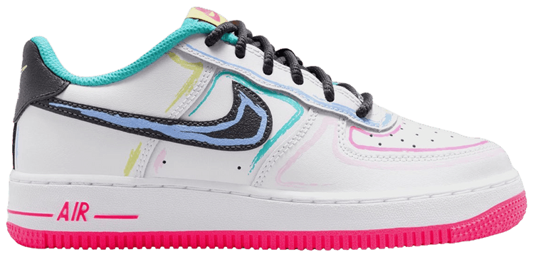 Nike Air Force 1 Low GS White Hyper Pink Dusty Cactus Anthracite