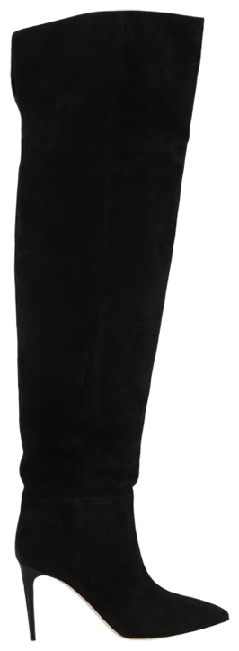 Paris Texas Wmns Over The Knee Suede Boot Black