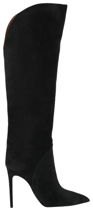 Paris Texas Wmns Gaia Knee Length Suede Boot Off Black