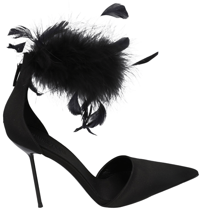 Paris Texas Wmns Lidia Feather Pump Black