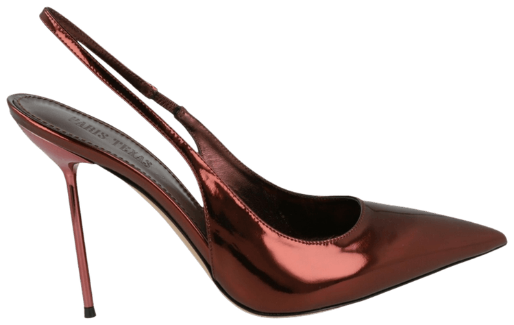 Paris Texas Wmns Lidia Mirrored Slingback Pump Wine